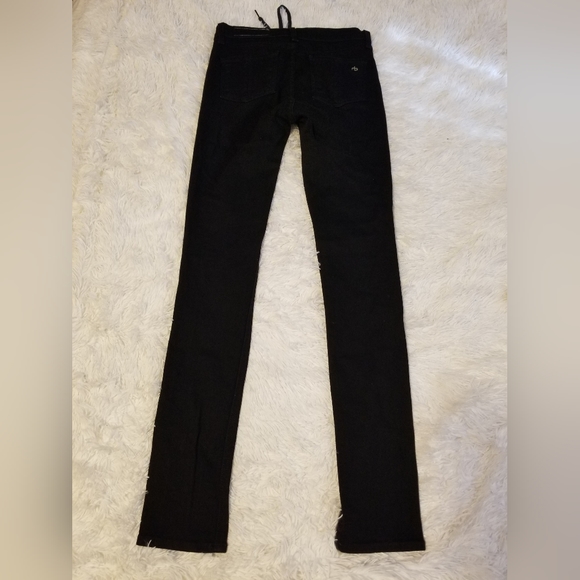 Rag & Bone Jean 26 Lace Up High Rise Skinny Women's Color Black Coal - Picture 3 of 14
